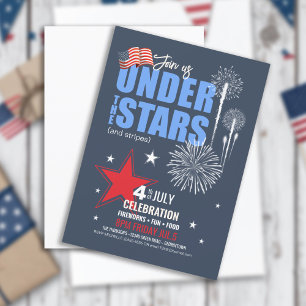Invitación Debajo de las estrellas y las rayas 4 de julio ID1
