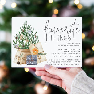 Invitación Debajo del árbol Fiesta de vacaciones de cosas f