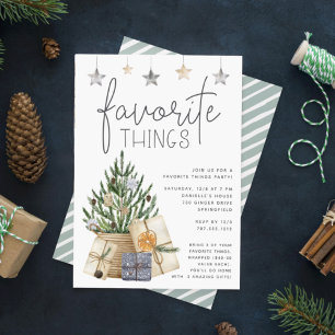 Invitación Debajo del árbol Fiesta de vacaciones de cosas f