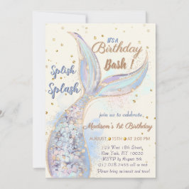 Invitación Debajo del cumpleaños de la sirena marina
