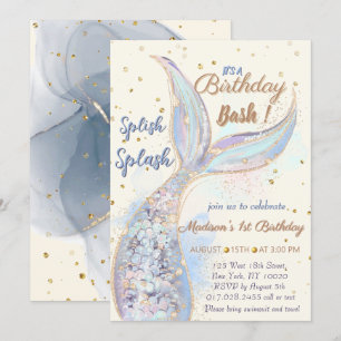 Invitación Debajo del cumpleaños de la sirena marina