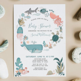 Invitación Debajo del guión de Baby Shower de Sea Ocean Anima