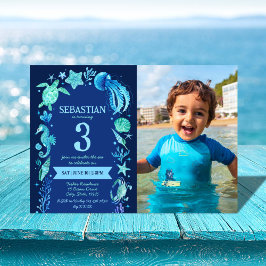 Invitación Debajo del mar acuarela Jellyfish Sea horse Photo