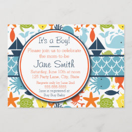 Invitación Debajo del mar, Baby Shower náutico