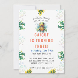 Invitación Debajo del mar. Fiesta de cumpleaños de los chicos
