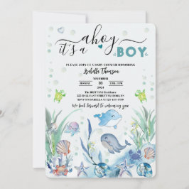 Invitación debajo del mar hay una ducha de bebé