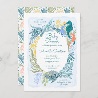 Invitación Debajo del mar Olas del océano Chica del niño mell