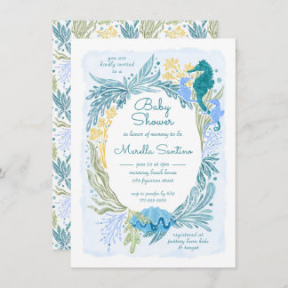 Invitación Debajo del mar Olas oceánicas niños con mellizos d