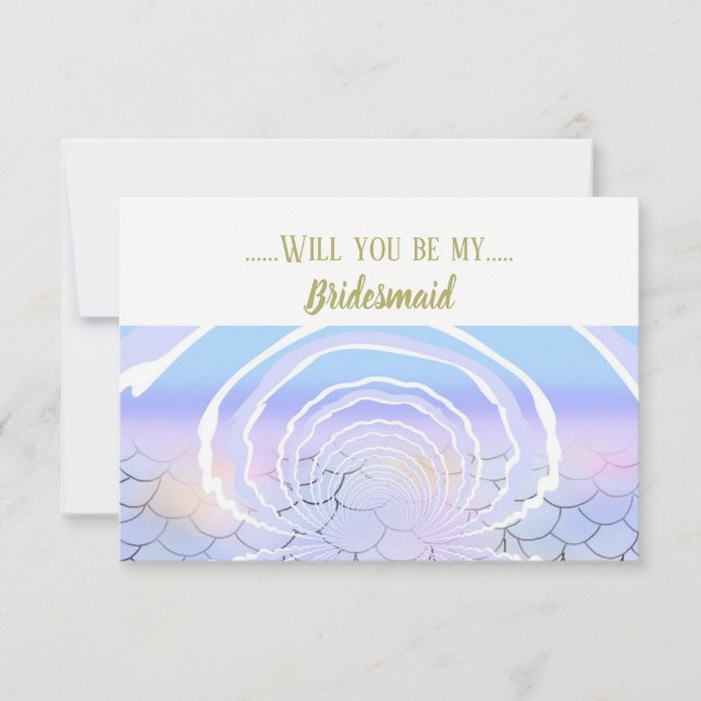 Invitación Debajo del mar, sé mi dama de honor (Anverso)