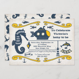 Invitación Debajo del mar Ticket Nautical Baby Shower