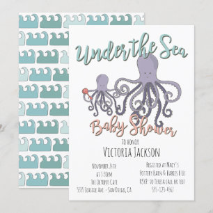 Invitación Debajo del pulpo Baby Shower del mar