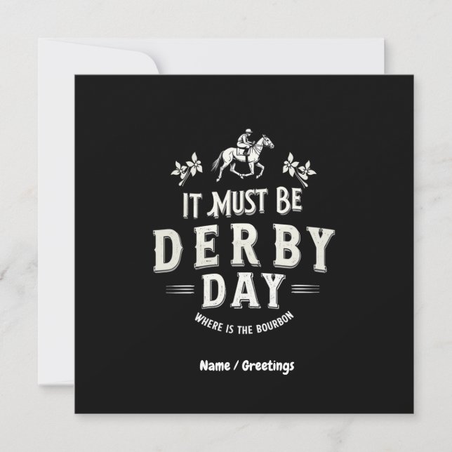 Invitación Debe Ser El Día De Derby Un Gorra Agradable Donde  (Anverso)