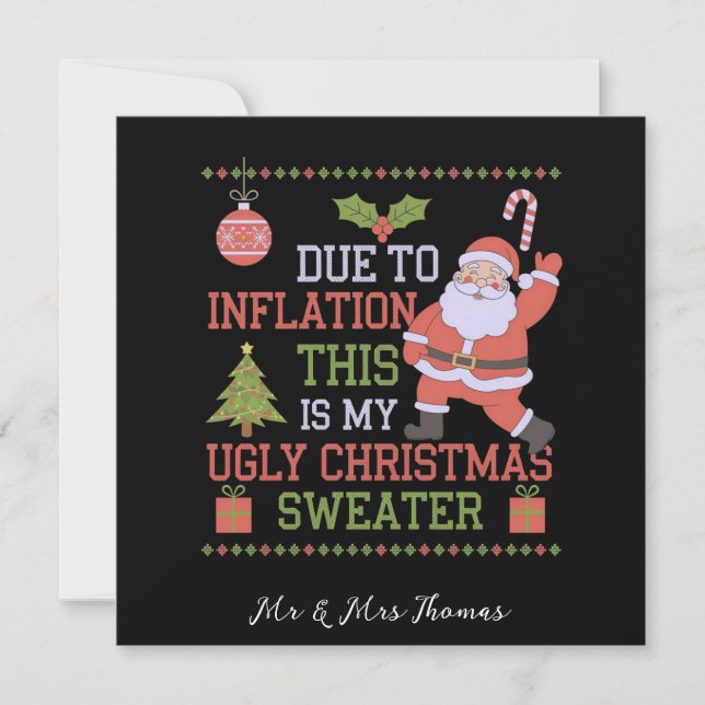 Invitación Debido a la inflación, este es mi suéter Navidad f (Anverso)