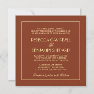 Invitación Decadent Deco elegante moda boda rojo formal