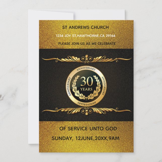 Invitación Decades of Devotion Church  Invite (Anverso)