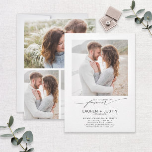 Invitación Decidido en el Forever Modern 4 Photo Engagement P