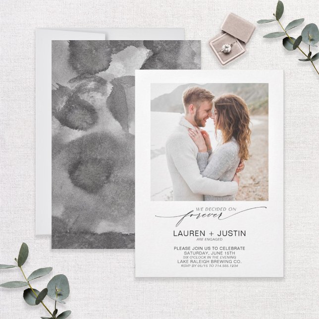 Invitación Decidimos por el compromiso de foto blanca para si (Subido por el creador)