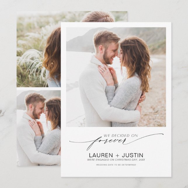 Invitación Decidimos por el compromiso de foto de Forever Bla (Anverso / Reverso)