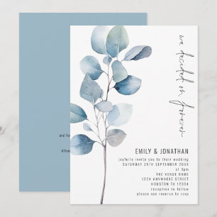 Invitación Decidió sobre el Boda de código QR de Eucalyptus p