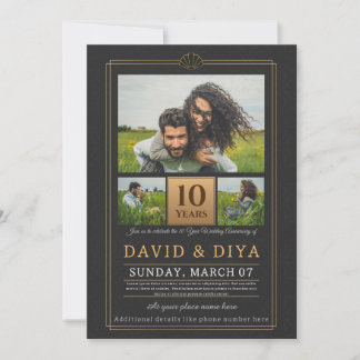 Invitación Décimo aniversario Boda personalizado