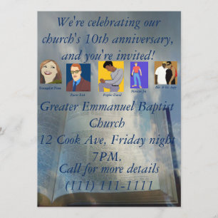 Invitación Décimo aniversario de la iglesia