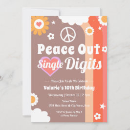 Invitación Décimo Cumpleaños de la Paz Retro