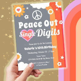 Invitación Décimo Cumpleaños de la Paz Retro