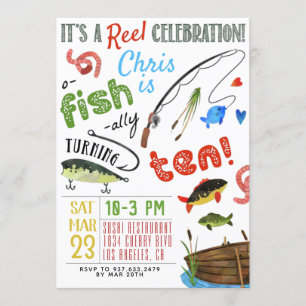 Invitación Décimo cumpleaños de pesca