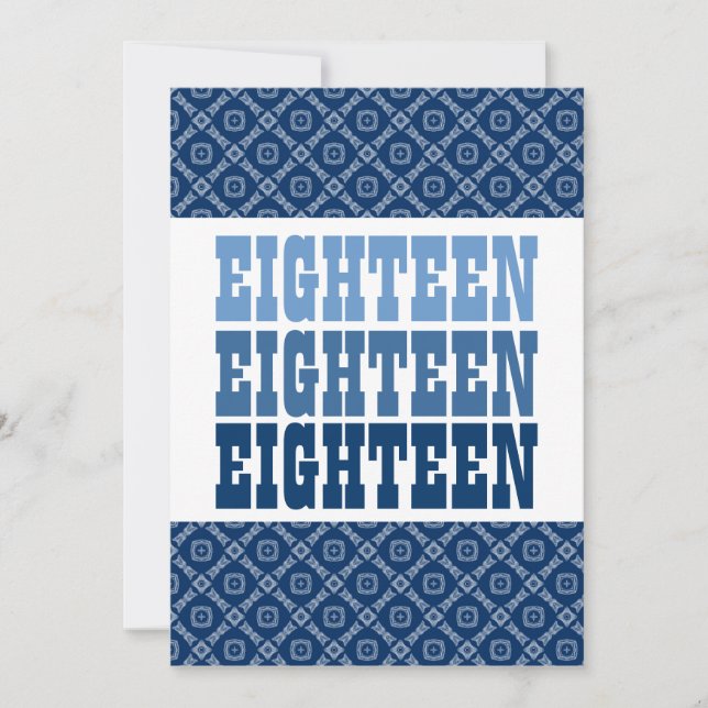Invitación décimo octavo Cuadrados azules Ver 51g Z151g de (Anverso)