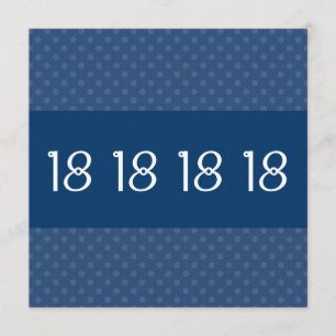 Invitación décimo octavo Modelo de lunar azul de la fiesta de