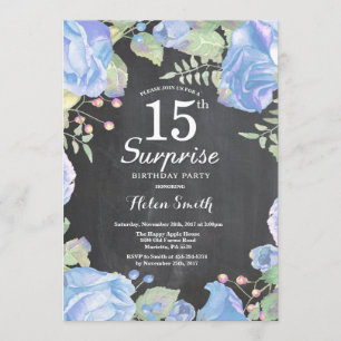 Invitación Décimo quinto cumpleaños de la sorpresa floral