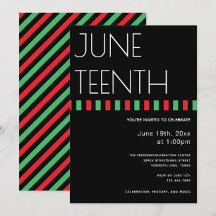 Invitación Decimoctavo Red Black Green Freedom Vertical