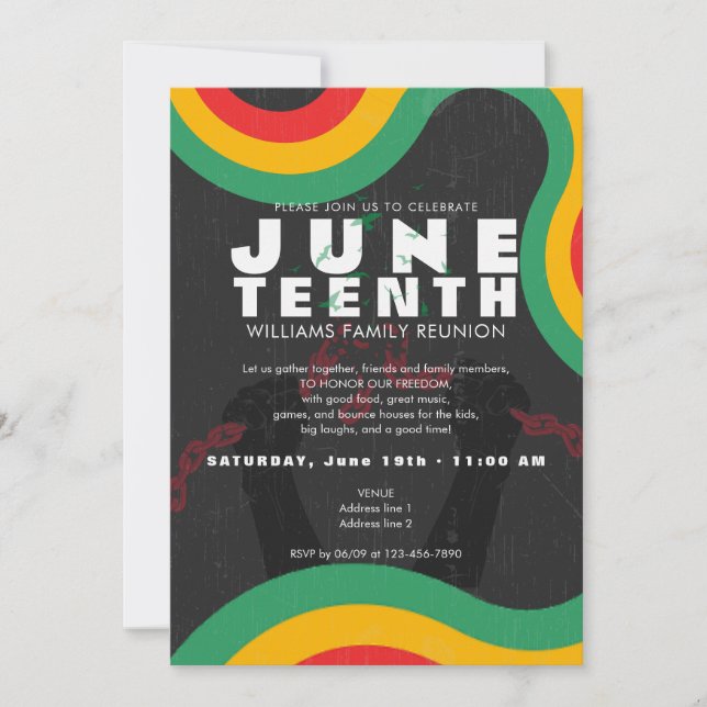 Invitación Decimosegunda historia negra, celebración de la li (Anverso)