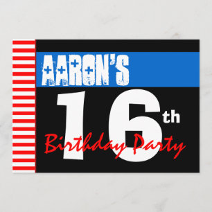 Invitación décimosexto Estrellas azules brillantes modernas