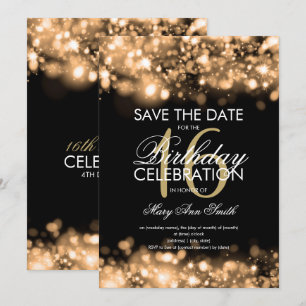 Invitación décimosexto Fiesta de cumpleaños "reserva oro
