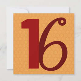 Invitación décimosexto Oro de los granes números del