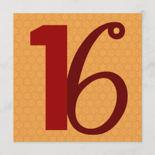 Invitación décimosexto Oro de los granes números del