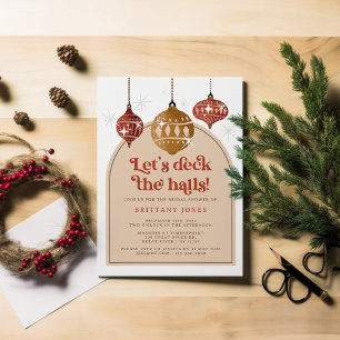 Invitación Deck Halls Winter Retro Holiday Bridal Shower