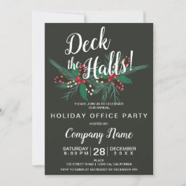 Invitación Deck los pasillos Navidades corporativos mistletoe