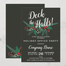 Invitación Deck los pasillos Navidades corporativos mistletoe