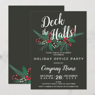 Invitación Deck los pasillos Navidades corporativos mistletoe