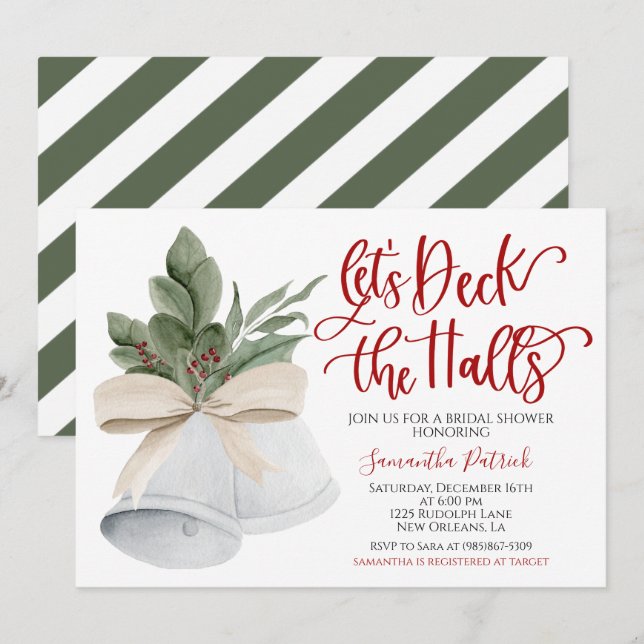 Invitación Deck the Halls Bridal Shower Invitation (Anverso / Reverso)