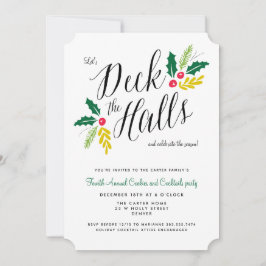 Invitación Deck the Halls Festive Holiday Party Invitation