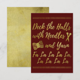 Invitación Deck the Halls ・ Knitt & Yarn Crafts Faux Gold