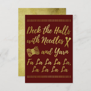 Invitación Deck the Halls ・ Knitt & Yarn Crafts Faux Gold
