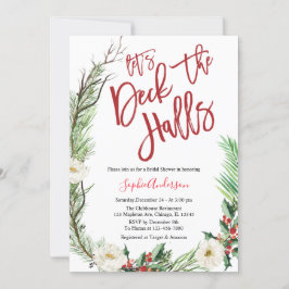 Invitación Deck the Halls Navidades Bridal Shower