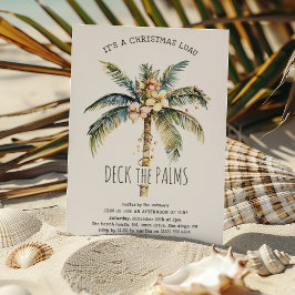 Invitación Deck the Palms Navidades Luau Fiesta