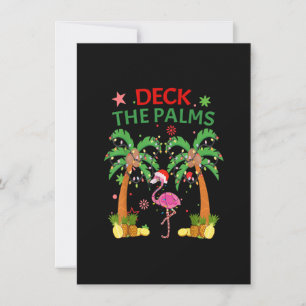 Invitación Deck The Palms Pajamas Navidades Florida Flamingo