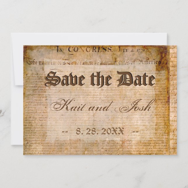 Invitación Declaración de EE.UU. sobre el pergamino asombroso (Anverso)