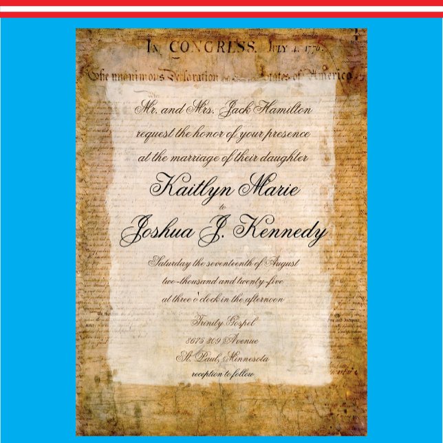 Invitación Declaración 📜 de los Estados Unidos sobre el perg (Subido por el creador)